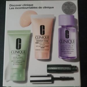 Clinique Skincare Essentials Set with Green, Pink, and Purple